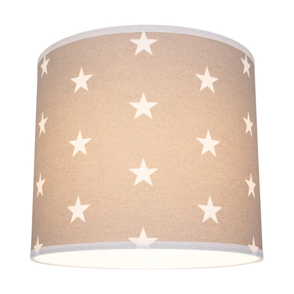 Lampshade Cylinder E27 H20 Gray-White Fabric with stars pattern A1324