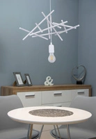 Glenn Pendant Lamp 1xE27 Max.60W White Metal/White PVC Cable 9222102